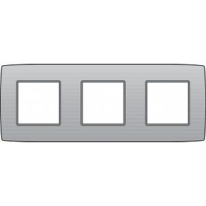 Niko (99) 103-76700 OUD silver afdekplaat - afdekplaat horizontaal drievoudig