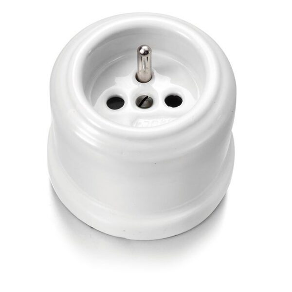 Fontini Garby stopcontact porselein wit