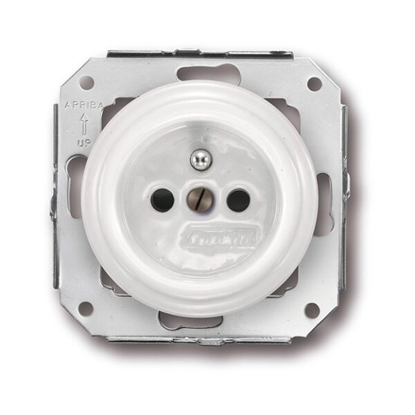 Fontini Garby Colonial stopcontact porselein wit