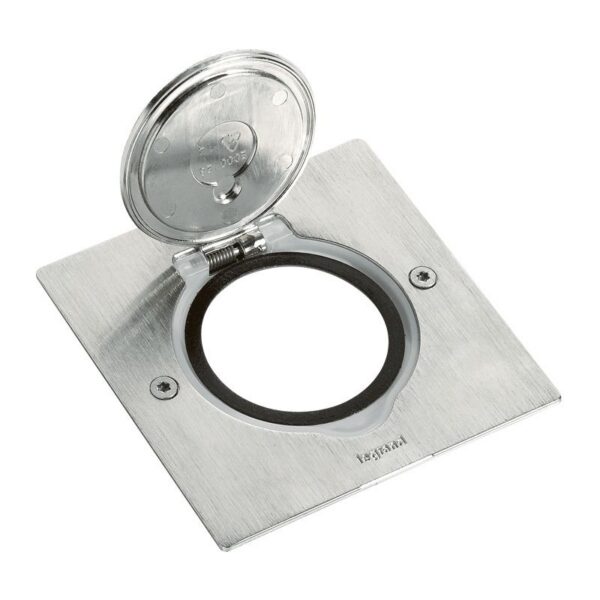 (VS001) Legrand vloerstopcontact vierkant inox