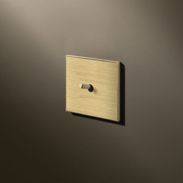 Lithoss Cockpit (11) schakelaar wissel brushed brass met knurl
