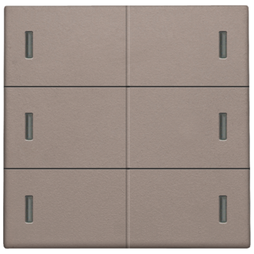 Niko (99) 104-60100 OUD greige afwerkingsset voor 6-voudige potentiaalvrije drukknop 24 V met leds  BEPERKTE VOORRAAD (contacteer ons) !!!