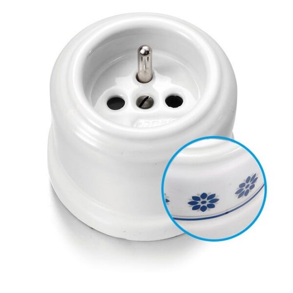 Fontini Garby stopcontact porselein decoratie blauw