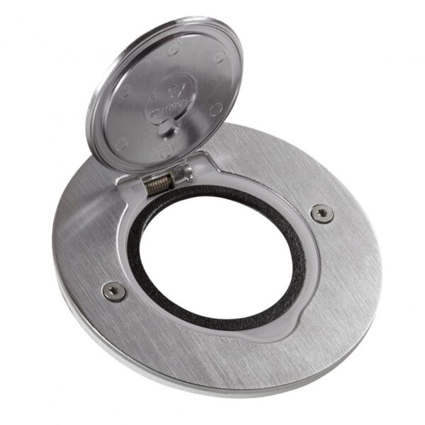 (VS003) Legrand vloerstopcontact rond inox