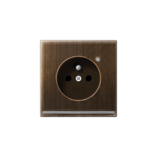 Jung (42) LS990 stopcontact met lichtsensor & lichtstrook - messing antiek