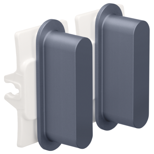 Niko (45) Rocker bedieningsknop dubbel - alu blue grey brushed