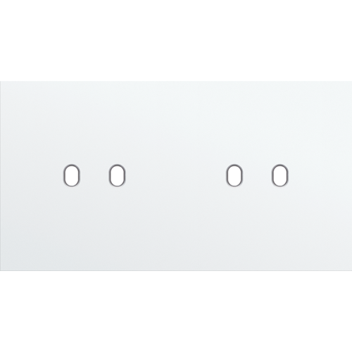 Niko (48) Toggle frontplaat voor 4 bedieningsknoppen horizontaal - steel white coated