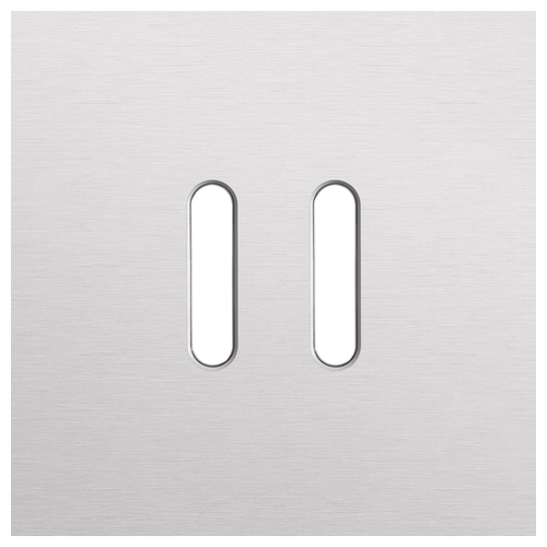 Niko (49) Rocker frontplaat voor 2 bedieningsknoppen - alu grey brushed
