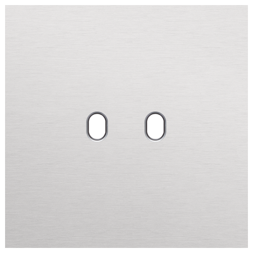 Niko (49) Toggle frontplaat voor 2 bedieningsknoppen - alu grey brushed
