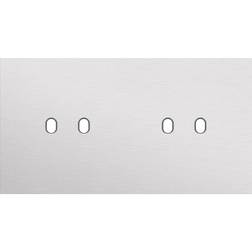 Niko (49) Toggle frontplaat voor 4 bedieningsknoppen horizontaal - alu grey brushed