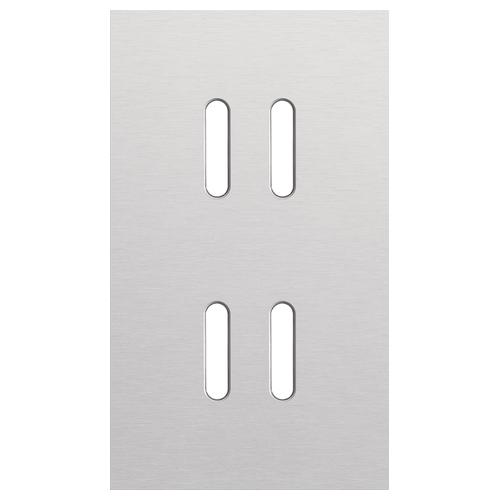 Niko (49) Rocker frontplaat voor 4 bedieningsknoppen vertikaal - alu grey brushed