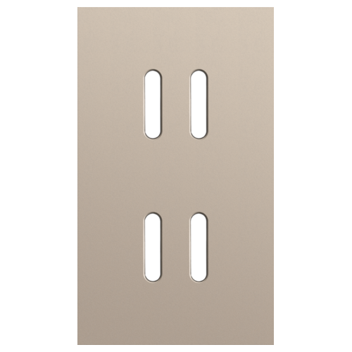 Niko (50) Rocker frontplaat voor 4 bedieningsknoppen vertikaal - steel champagne coated