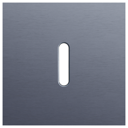 Niko (51) Rocker frontplaat voor 1 bedieningsknop - alu blue grey brushed