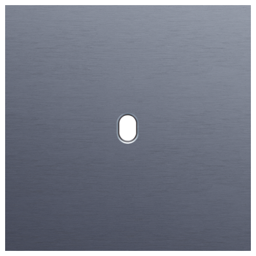 Niko (51) Toggle frontplaat voor 1 bedieningsknop - alu blue grey brushed