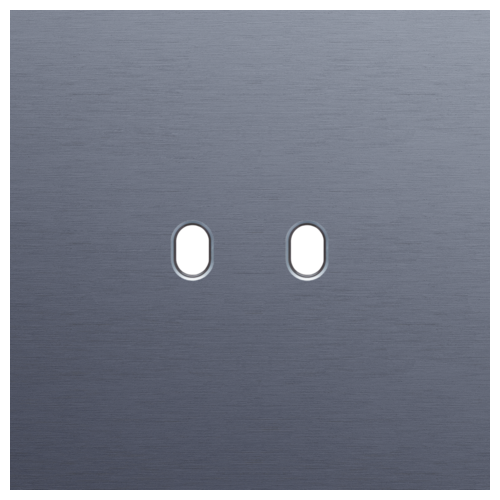 Niko (51) Toggle frontplaat voor 2 bedieningsknoppen - alu blue grey brushed
