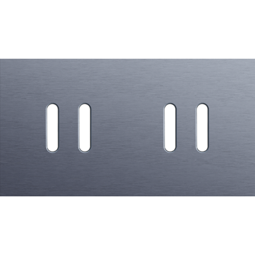 Niko (51) Rocker frontplaat voor 4 bedieningsknoppen horizontaal - alu blue grey brushed