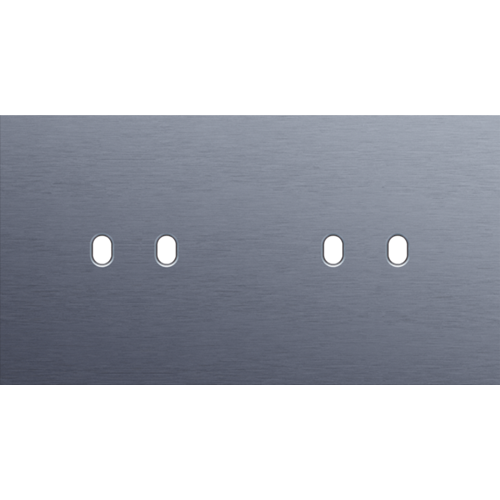 Niko (51) Toggle frontplaat voor 4 bedieningsknoppen horizontaal - alu blue grey brushed