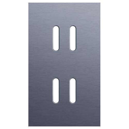 Niko (51) Rocker frontplaat voor 4 bedieningsknoppen vertikaal - alu blue grey brushed