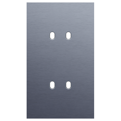 Niko (51) Toggle frontplaat voor 4 bedieningsknoppen vertikaal - alu blue grey brushed