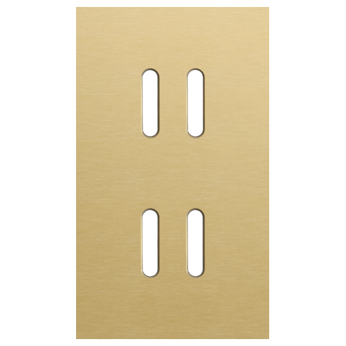 Niko (52) Rocker frontplaat voor 4 bedieningsknoppen vertikaal - alu gold brushed