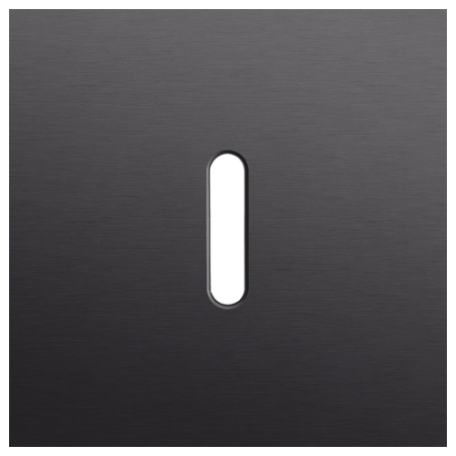 Niko (53) Rocker frontplaat voor 1 bedieningsknop - alu black brushed