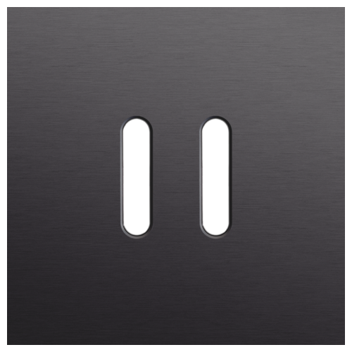 Niko (53) Rocker frontplaat voor 2 bedieningsknoppen - alu black brushed