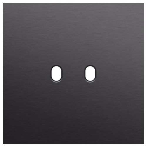Niko (53) Toggle frontplaat voor 2 bedieningsknoppen - alu black brushed