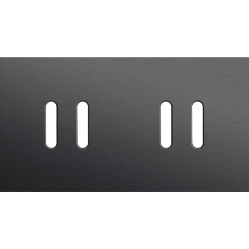 Niko (53) Rocker frontplaat voor 4 bedieningsknoppen horizontaal - alu black brushed