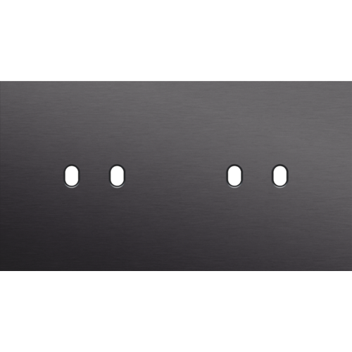 Niko (53) Toggle frontplaat voor 4 bedieningsknoppen horizontaal - alu black brushed