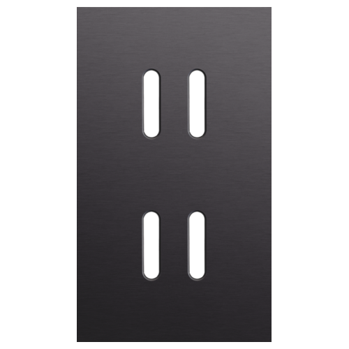 Niko (53) Rocker frontplaat voor 4 bedieningsknoppen vertikaal - alu black brushed