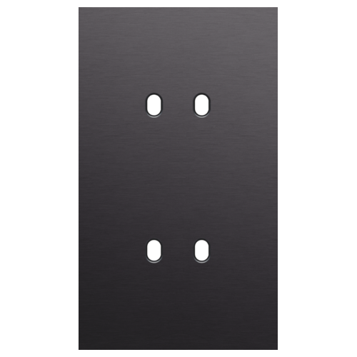 Niko (53) Toggle frontplaat voor 4 bedieningsknoppen vertikaal - alu black brushed