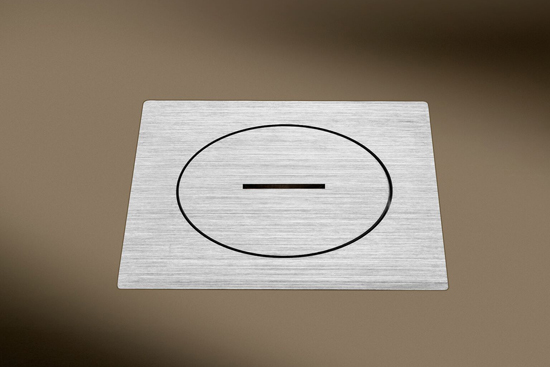 (VS010) Lithoss vloerstopcontact brushed stainless steel