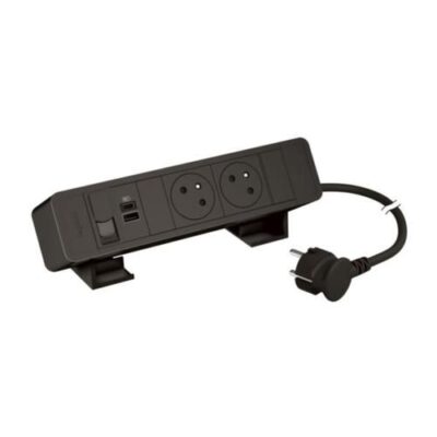 (KG100) Legrand bureel stopcontactbalk zwart