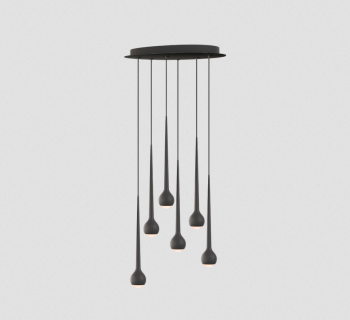 falling Sun Chandelier Six Grau